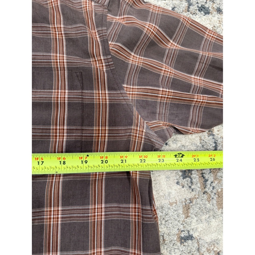 Patagonia Mens Large Brown Plaid Organic Cotton Blend Short Sleeve Shirt 53961 - Picture 8 of 10
